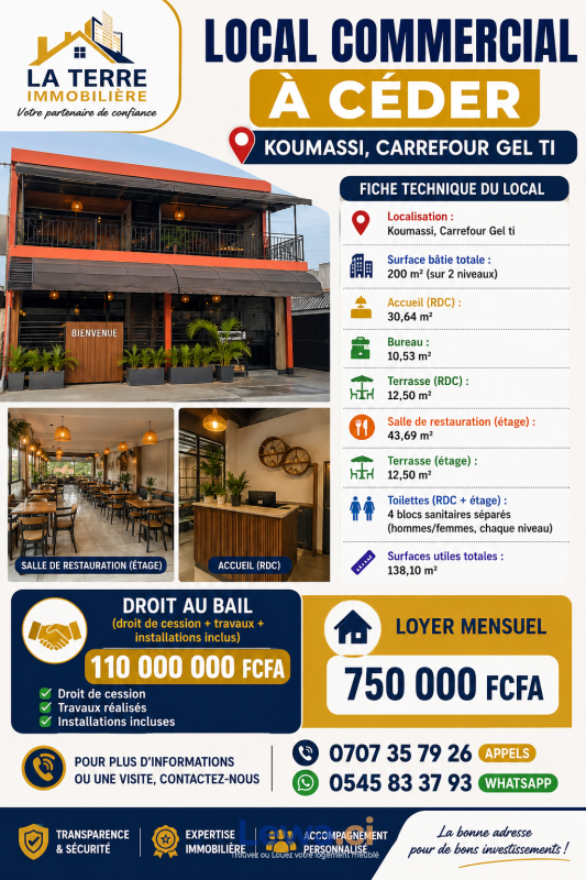 Local commercial à céder